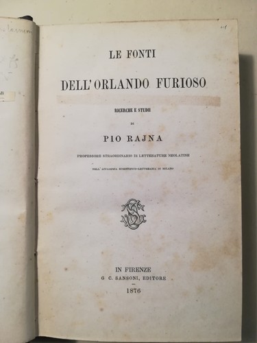 Fonti dell orlando furioso - dell'orlando,
